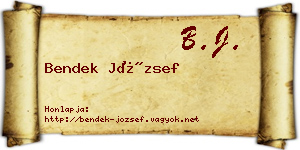 Bendek József névjegykártya